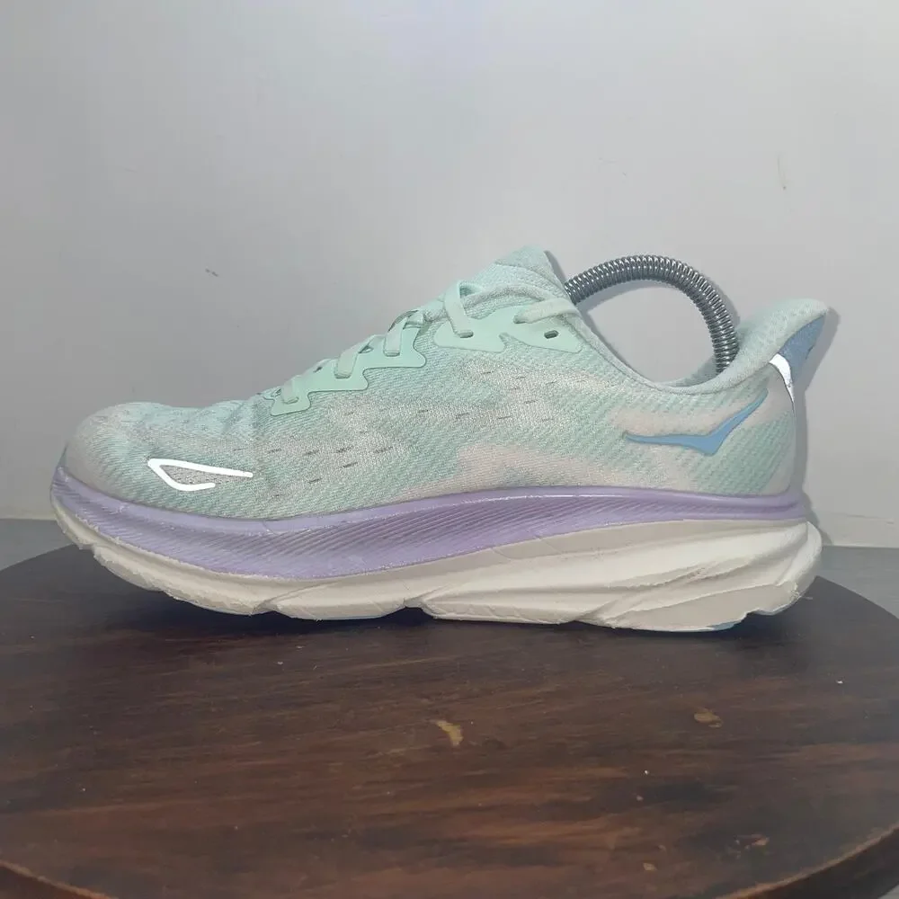 Hoka One One Clifton 9 Women Size 8.5 Blue Purple Running Walking Shoes Sneakers